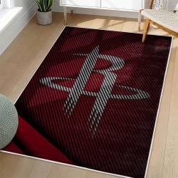 NBA Houston Rockets Rectangle Rug Personalized Non-Slip Carpet Gift For Basketball Fans HR74