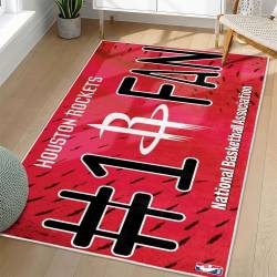 NBA Houston Rockets Rectangle Rug Personalized Non-Slip Carpet Gift For Basketball Fans HR76