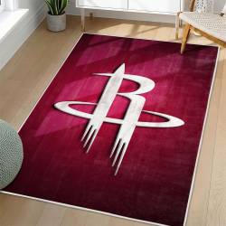 NBA Houston Rockets Rectangle Rug Personalized Non-Slip Carpet Gift For Basketball Fans HR77