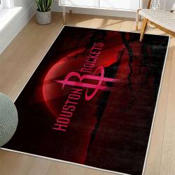 NBA Houston Rockets Rectangle Rug Personalized Non-Slip Carpet Gift For Basketball Fans HR78