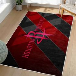 NBA Houston Rockets Rectangle Rug Personalized Non-Slip Carpet Gift For Basketball Fans HR86