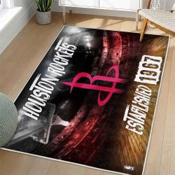 NBA Houston Rockets Rectangle Rug Personalized Non-Slip Carpet Gift For Basketball Fans HR89