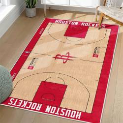 NBA Houston Rockets Rectangle Rug Personalized Non-Slip Carpet Gift For Basketball Fans HR98
