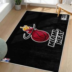 NBA Miami Heat Rectangle Rug Personalized Non-Slip Carpet Gift For Basketball Fans MH100