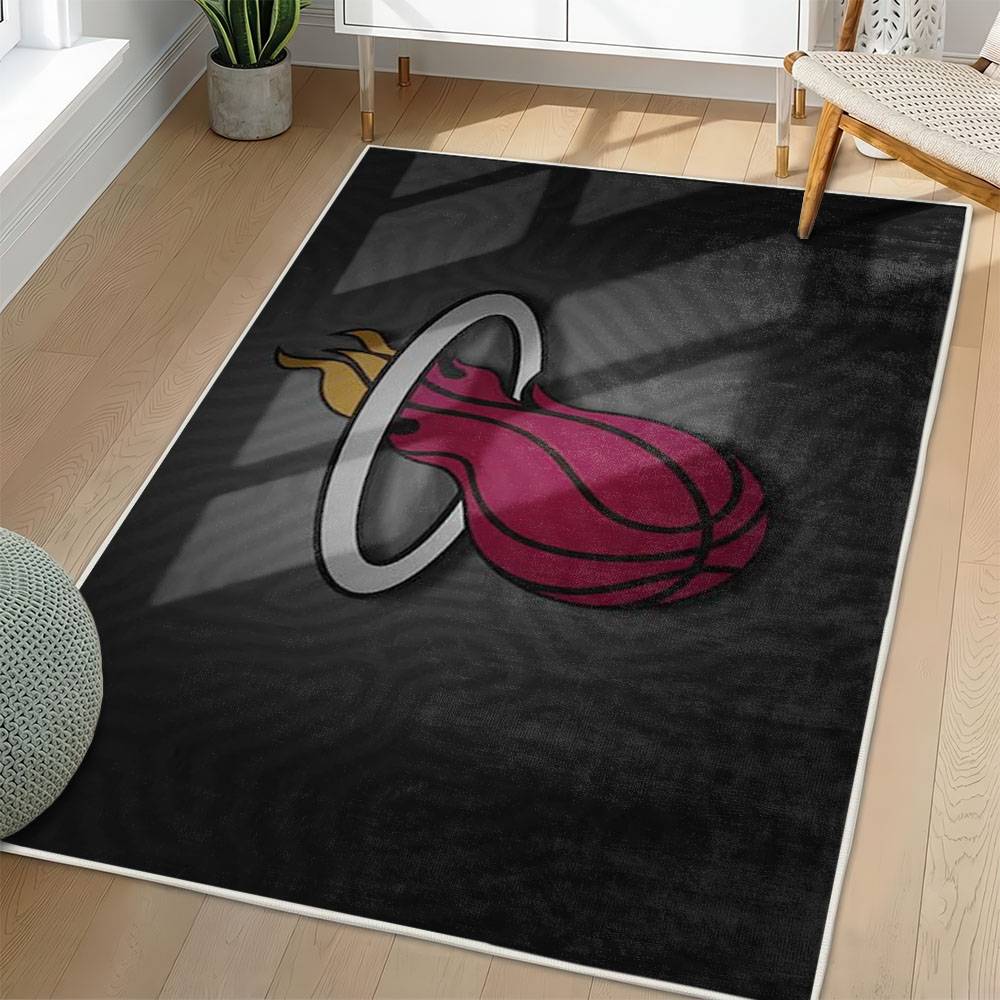 NBA Miami Heat Rectangle Rug Personalized Non-Slip Carpet Gift For Basketball Fans MH103