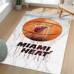 NBA Miami Heat Rectangle Rug Personalized Non-Slip Carpet Gift For Basketball Fans MH104