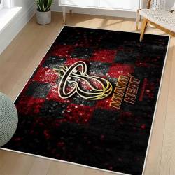 NBA Miami Heat Rectangle Rug Personalized Non-Slip Carpet Gift For Basketball Fans MH105