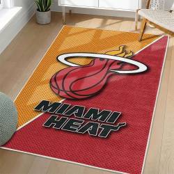 NBA Miami Heat Rectangle Rug Personalized Non-Slip Carpet Gift For Basketball Fans MH107