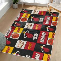 NBA Miami Heat Rectangle Rug Personalized Non-Slip Carpet Gift For Basketball Fans MH109