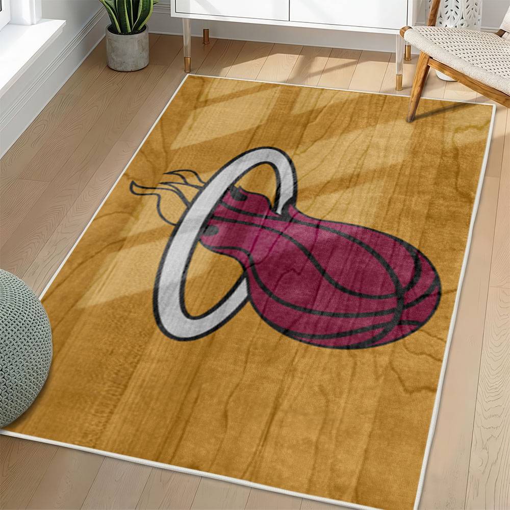 NBA Miami Heat Rectangle Rug Personalized Non-Slip Carpet Gift For Basketball Fans MH110