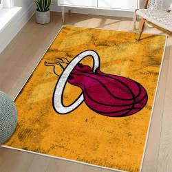 NBA Miami Heat Rectangle Rug Personalized Non-Slip Carpet Gift For Basketball Fans MH112