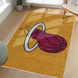NBA Miami Heat Rectangle Rug Personalized Non-Slip Carpet Gift For Basketball Fans MH113
