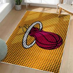 NBA Miami Heat Rectangle Rug Personalized Non-Slip Carpet Gift For Basketball Fans MH115