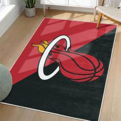 NBA Miami Heat Rectangle Rug Personalized Non-Slip Carpet Gift For Basketball Fans MH116
