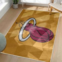 NBA Miami Heat Rectangle Rug Personalized Non-Slip Carpet Gift For Basketball Fans MH117