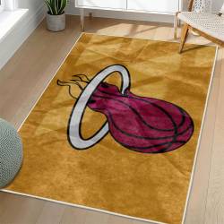 NBA Miami Heat Rectangle Rug Personalized Non-Slip Carpet Gift For Basketball Fans MH118