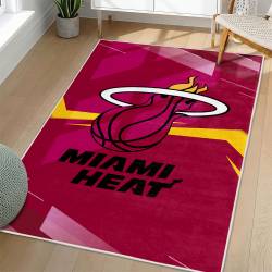 NBA Miami Heat Rectangle Rug Personalized Non-Slip Carpet Gift For Basketball Fans MH121