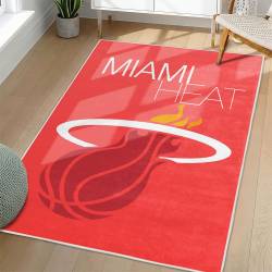 NBA Miami Heat Rectangle Rug Personalized Non-Slip Carpet Gift For Basketball Fans MH122
