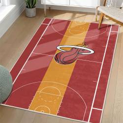 NBA Miami Heat Rectangle Rug Personalized Non-Slip Carpet Gift For Basketball Fans MH124