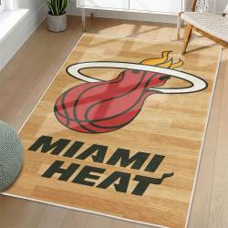 NBA Miami Heat Rectangle Rug Personalized Non-Slip Carpet Gift For Basketball Fans MH125