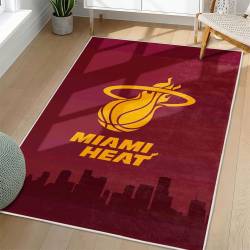 NBA Miami Heat Rectangle Rug Personalized Non-Slip Carpet Gift For Basketball Fans MH128