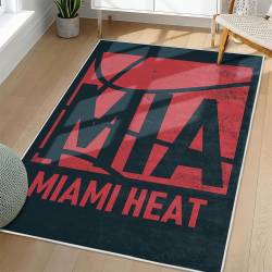 NBA Miami Heat Rectangle Rug Personalized Non-Slip Carpet Gift For Basketball Fans MH130