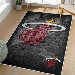 NBA Miami Heat Rectangle Rug Personalized Non-Slip Carpet Gift For Basketball Fans MH132