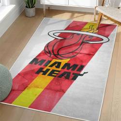 NBA Miami Heat Rectangle Rug Personalized Non-Slip Carpet Gift For Basketball Fans MH133