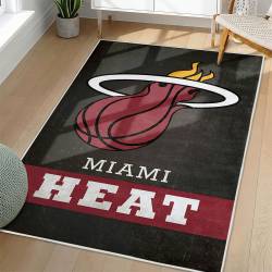 NBA Miami Heat Rectangle Rug Personalized Non-Slip Carpet Gift For Basketball Fans MH134