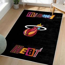 NBA Miami Heat Rectangle Rug Personalized Non-Slip Carpet Gift For Basketball Fans MH135