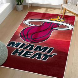 NBA Miami Heat Rectangle Rug Personalized Non-Slip Carpet Gift For Basketball Fans MH136