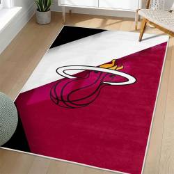 NBA Miami Heat Rectangle Rug Personalized Non-Slip Carpet Gift For Basketball Fans MH137