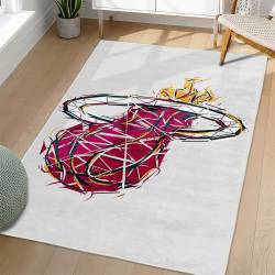 NBA Miami Heat Rectangle Rug Personalized Non-Slip Carpet Gift For Basketball Fans MH138