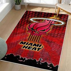 NBA Miami Heat Rectangle Rug Personalized Non-Slip Carpet Gift For Basketball Fans MH140