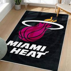 NBA Miami Heat Rectangle Rug Personalized Non-Slip Carpet Gift For Basketball Fans MH144
