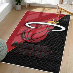 NBA Miami Heat Rectangle Rug Personalized Non-Slip Carpet Gift For Basketball Fans MH145