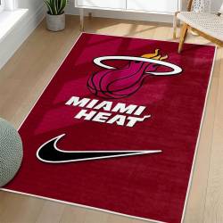 NBA Miami Heat Rectangle Rug Personalized Non-Slip Carpet Gift For Basketball Fans MH146