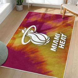 NBA Miami Heat Rectangle Rug Personalized Non-Slip Carpet Gift For Basketball Fans MH147
