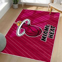 NBA Miami Heat Rectangle Rug Personalized Non-Slip Carpet Gift For Basketball Fans MH148