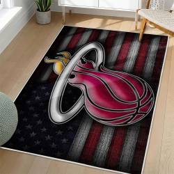 NBA Miami Heat Rectangle Rug Personalized Non-Slip Carpet Gift For Basketball Fans MH149