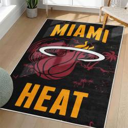 NBA Miami Heat Rectangle Rug Personalized Non-Slip Carpet Gift For Basketball Fans MH151