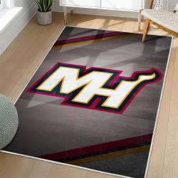 NBA Miami Heat Rectangle Rug Personalized Non-Slip Carpet Gift For Basketball Fans MH152