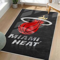 NBA Miami Heat Rectangle Rug Personalized Non-Slip Carpet Gift For Basketball Fans MH153