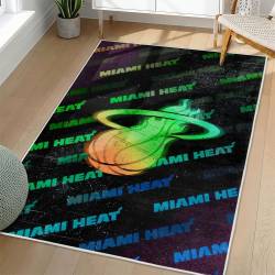 NBA Miami Heat Rectangle Rug Personalized Non-Slip Carpet Gift For Basketball Fans MH155