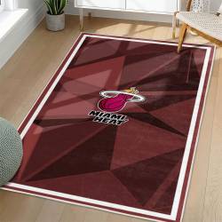 NBA Miami Heat Rectangle Rug Personalized Non-Slip Carpet Gift For Basketball Fans MH157