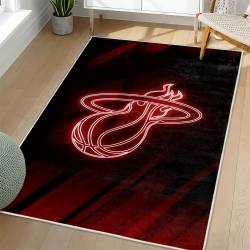 NBA Miami Heat Rectangle Rug Personalized Non-Slip Carpet Gift For Basketball Fans MH158