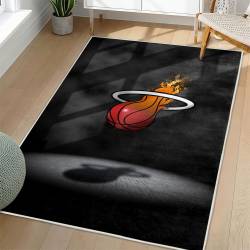 NBA Miami Heat Rectangle Rug Personalized Non-Slip Carpet Gift For Basketball Fans MH159
