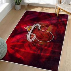 NBA Miami Heat Rectangle Rug Personalized Non-Slip Carpet Gift For Basketball Fans MH160
