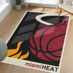 NBA Miami Heat Rectangle Rug Personalized Non-Slip Carpet Gift For Basketball Fans MH161