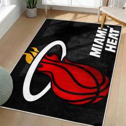 NBA Miami Heat Rectangle Rug Personalized Non-Slip Carpet Gift For Basketball Fans MH165